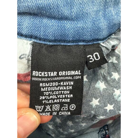 Rockstar Original Men's Ultra Slim Distressed Blue Denim Jeans - Size 30x33 - Picture 5 of 5